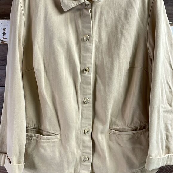 JONES NEW YORK SPORT Ladies Tencel Cotton Denim Tan Button Up Jacket Size 1X - Picture 5 of 9